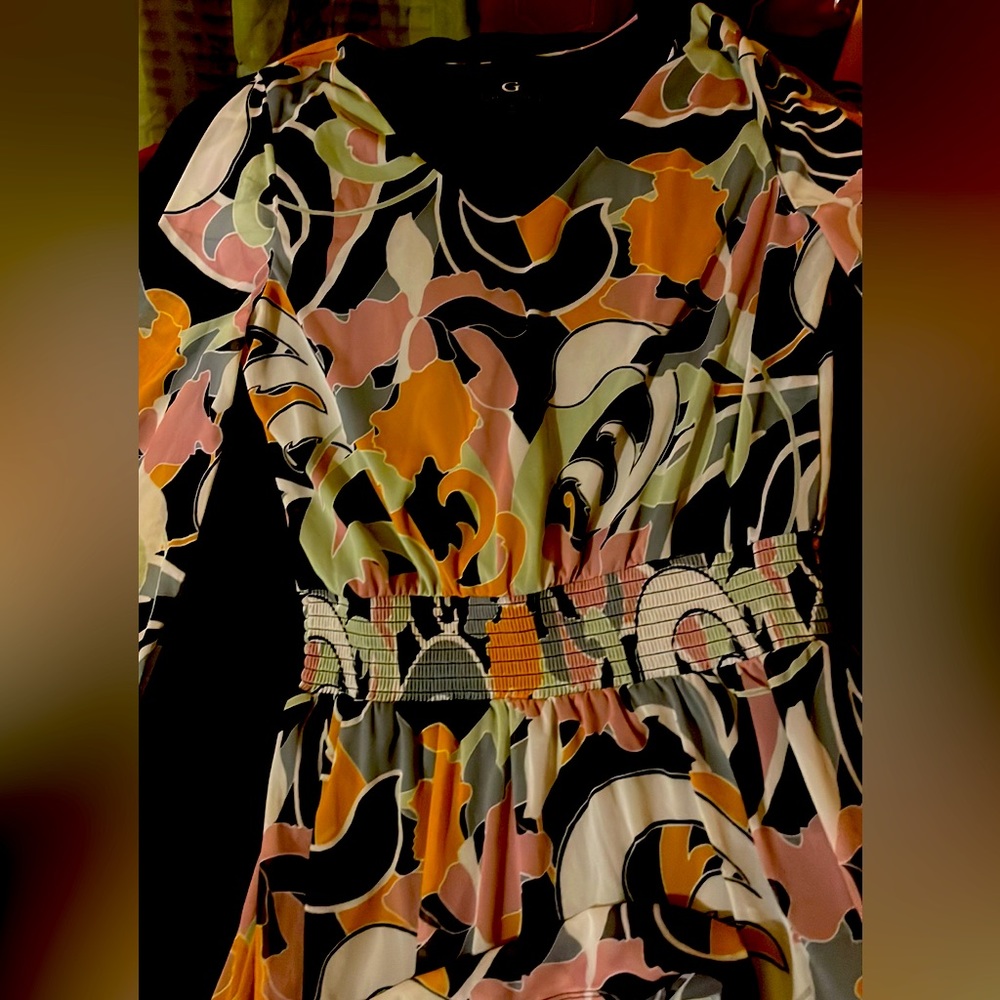 Bold print midi dress